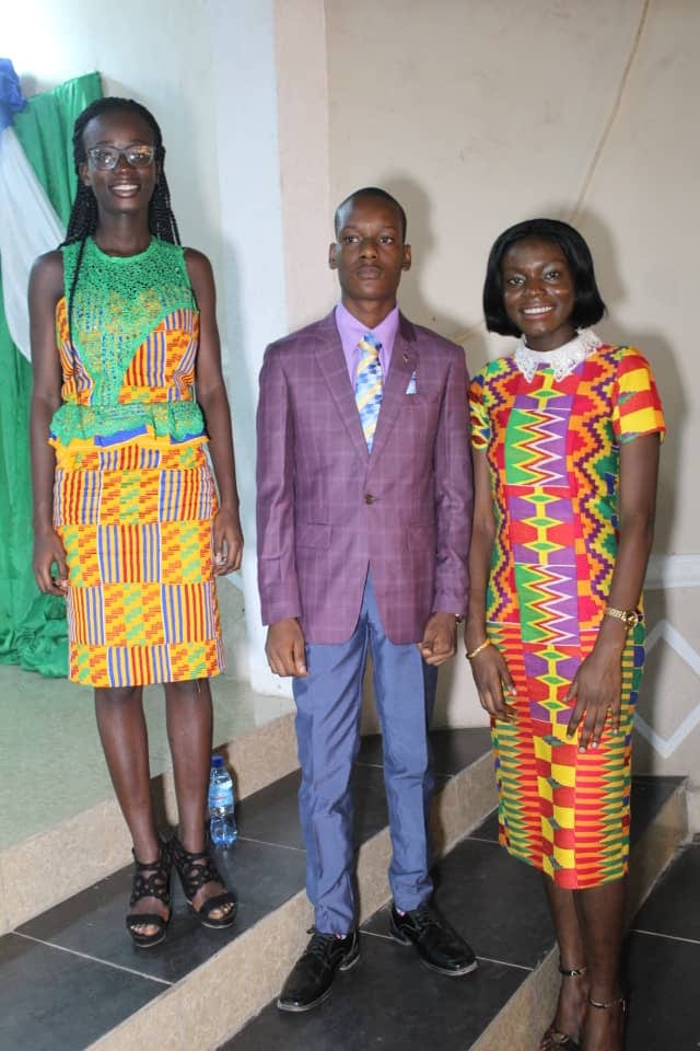 excellence award winners from left 2nd best overall - miss wilhermina opoku middle - master arotiba peter seunara miss brago afrifa sarpong